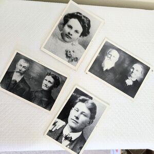 19th Century Family Photos Portrait Couple Refurbished Family History 4.5x3.5"